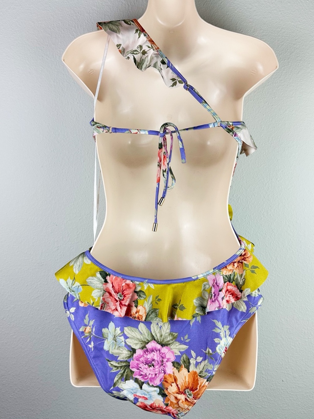 ZIMMERMANN Pattie Cutout Frill One Piece Swimsuit in Spliced NEW - Picture 7 of 11